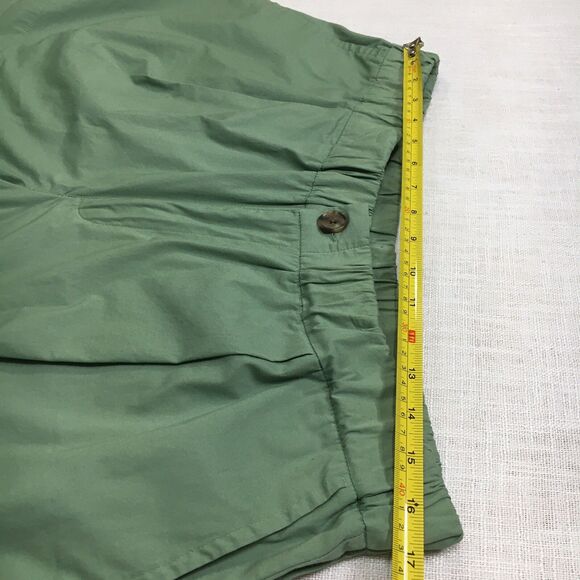 A New Day Shorts Women L Everyday Green Wide Leg Elastic Waist High Rise Relax - Picture 7 of 9